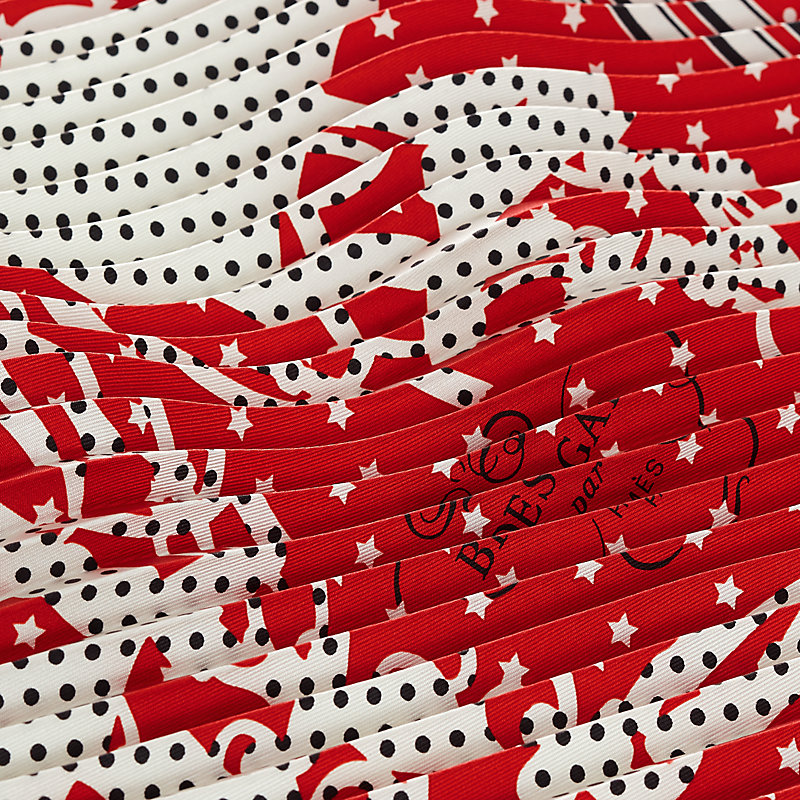 Brides de Gala pleated bandana 55 - Red | Hermès Mainland China